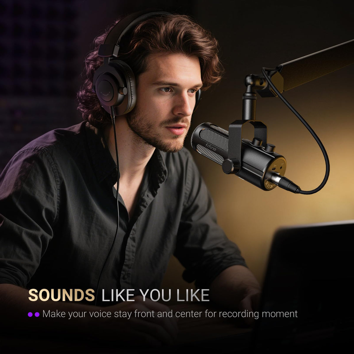 Dynamic Microphone with Boom Arm Kit, XLR/USB Podcast Mic and Stand Bundle with Mute Button A86236