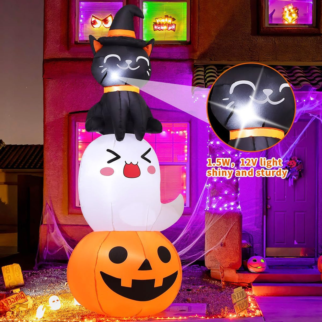 6 FT Halloween Inflatables Pumpkin Ghost Cat Outdoor Decorations M905