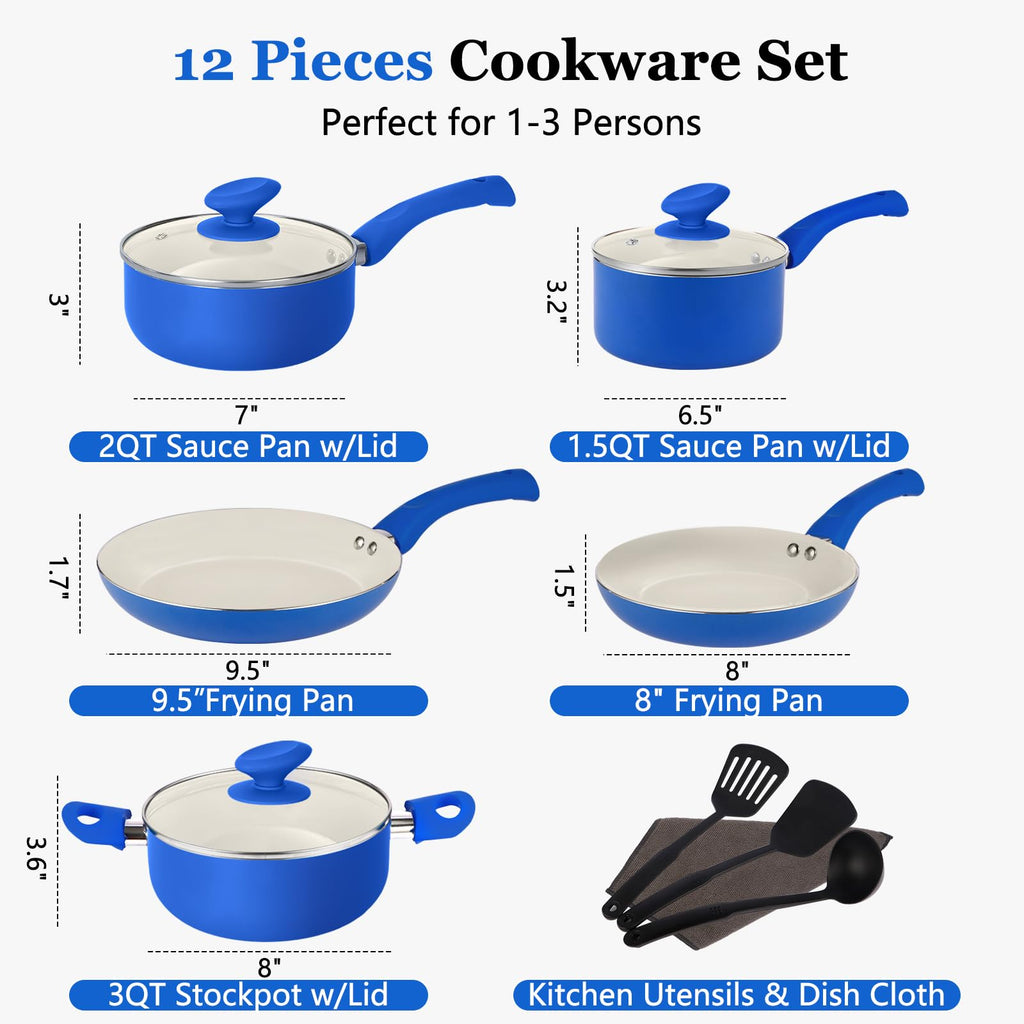 Ceramic Nonstick 12 Piece Cookware Set K9957