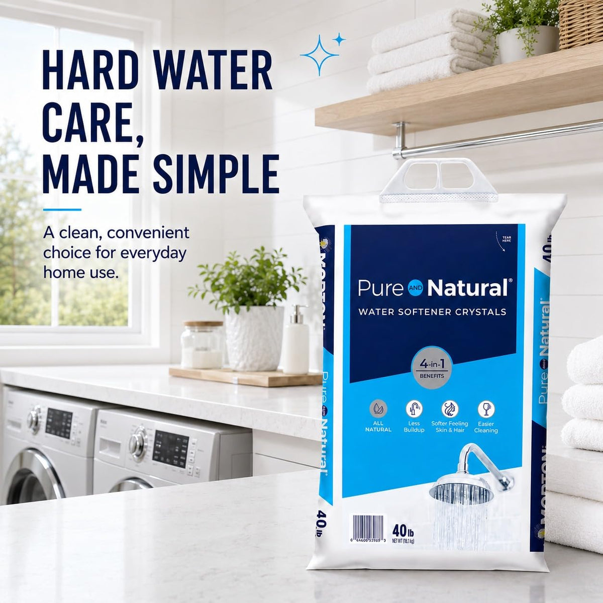 Water Softener Salt Crystals 40 lb 4 Pack E583955