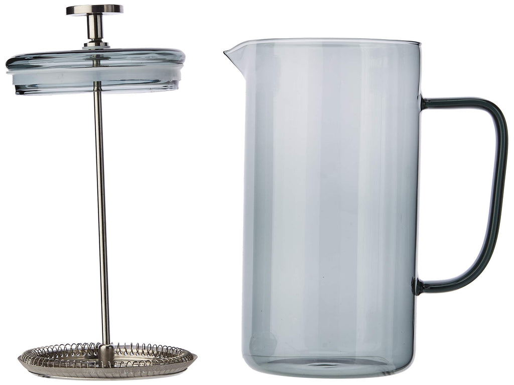 8 Cup Smoky Grey Borosilicate Glass French Press Coffee Maker Q760312
