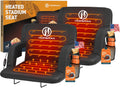 25" Heated Stadium Seats for Bleachers with Back Support, Black 2PC P3846
