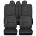 Faux Leather Car Seat Cover Full Set Black S462111