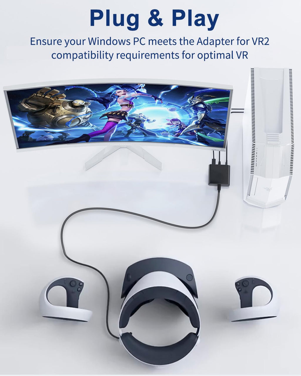 Adapter for VR2 with DP 1.4 Cable & 15W AC Power Supply V3970