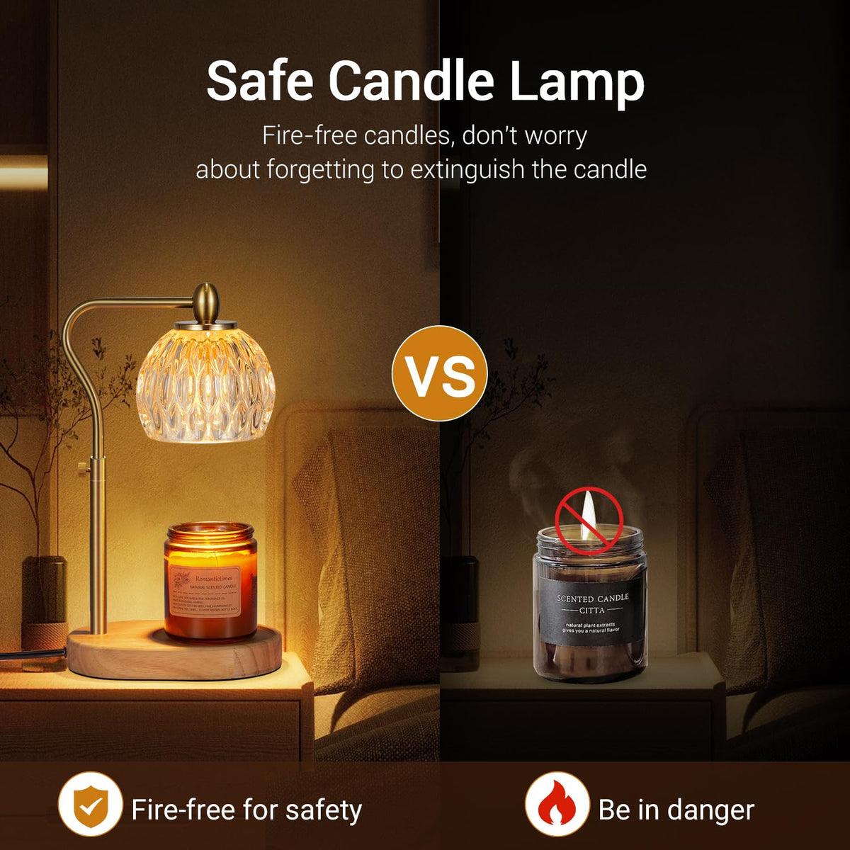 Candle Warmer Lamp with Timer & Dimmer Height Adjustable K9125