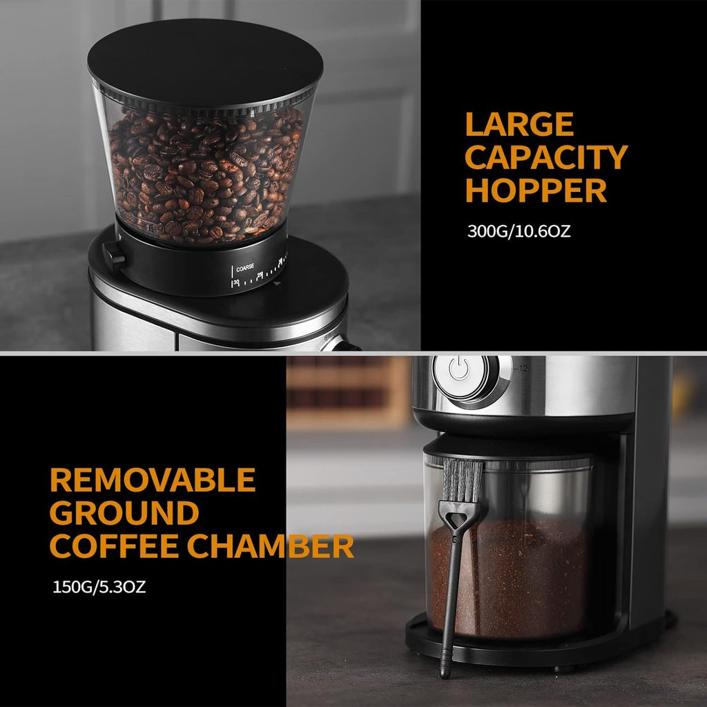 Electric Conical Burr Coffee Grinder with 30 Adjustable Grind Settings D4048