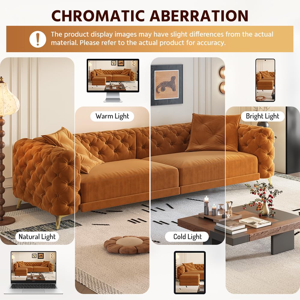 Orange Velvet Sofa Bed K5598