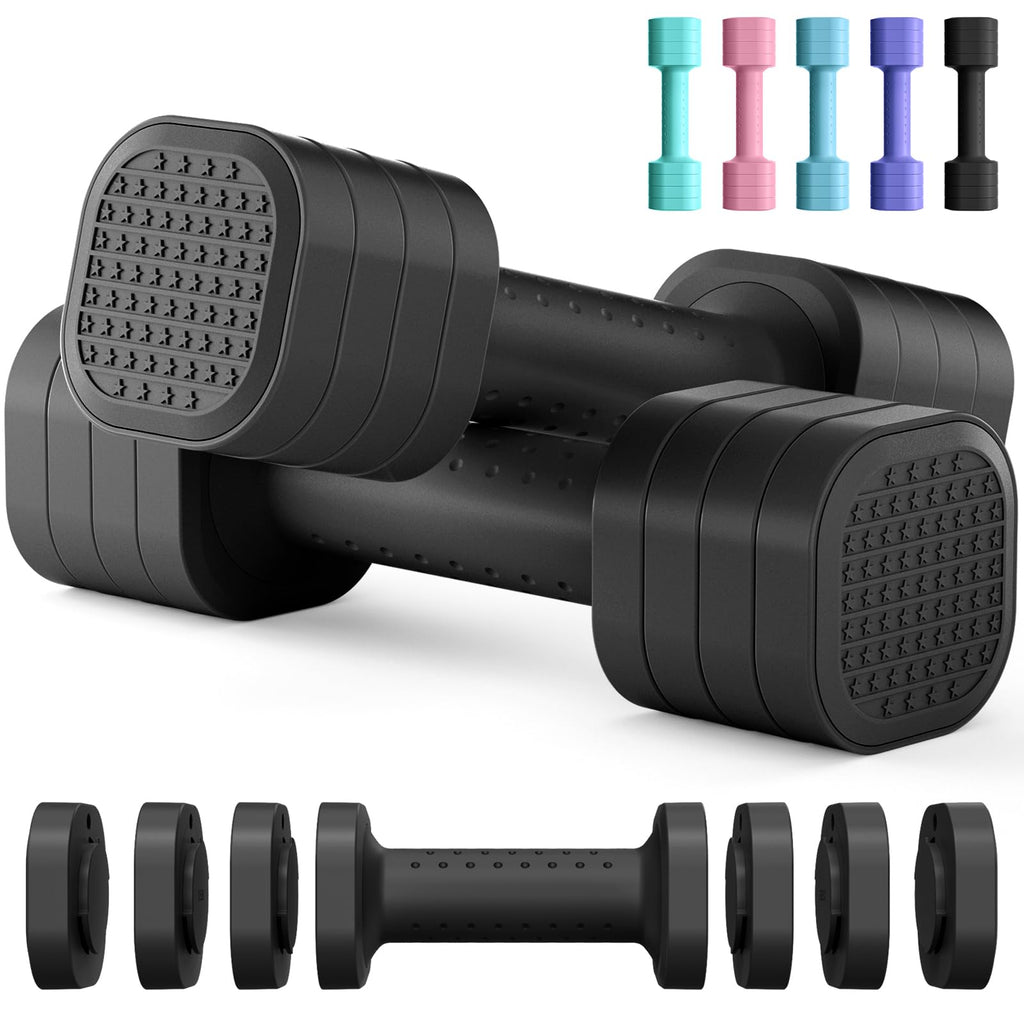 Adjustable 4 in 1 Dumbbell Set with TPU Soft Rubber Handle W465