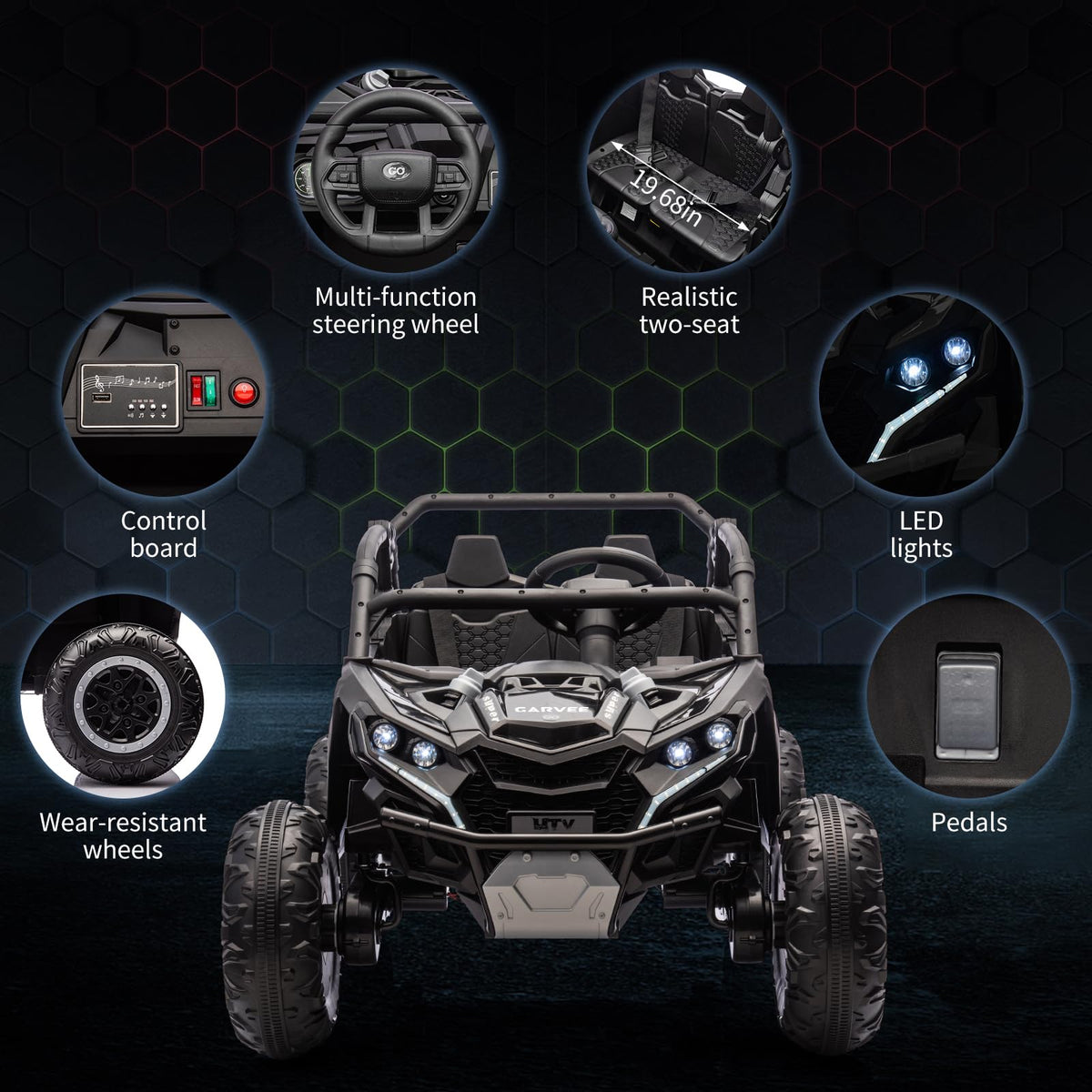 24V 2-Seater Kids Ride on Car with Remote Control 4WD Electric Truck F74518