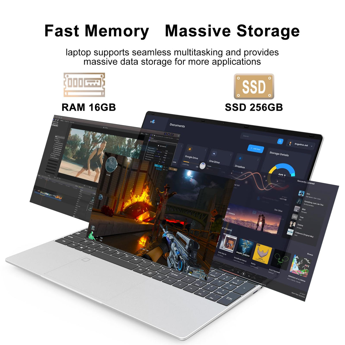 15.6 Inch Laptop 8GB RAM 512GB SSD 1080P FHD IPS A364675