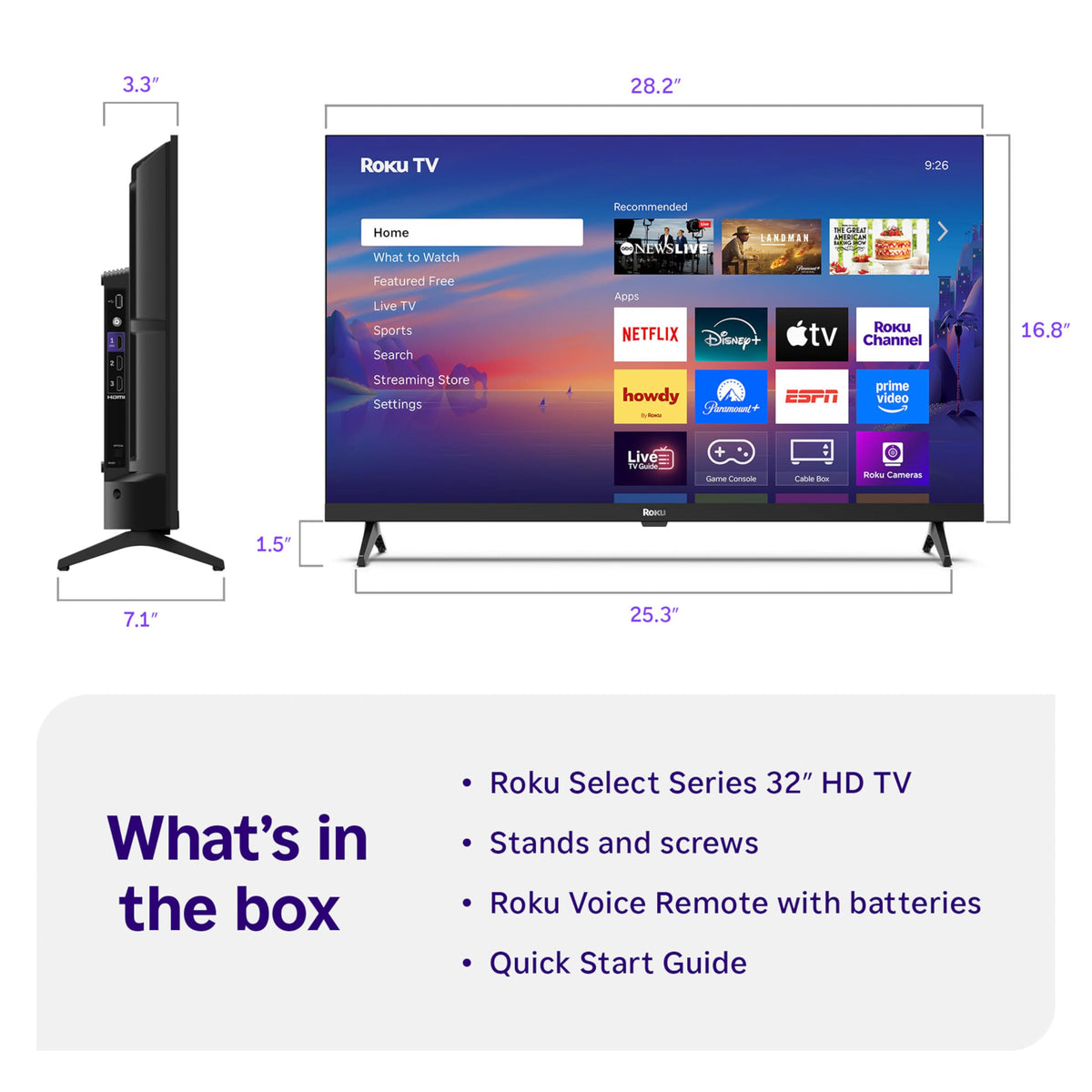 32" 720p HD LED Smart TV K2844