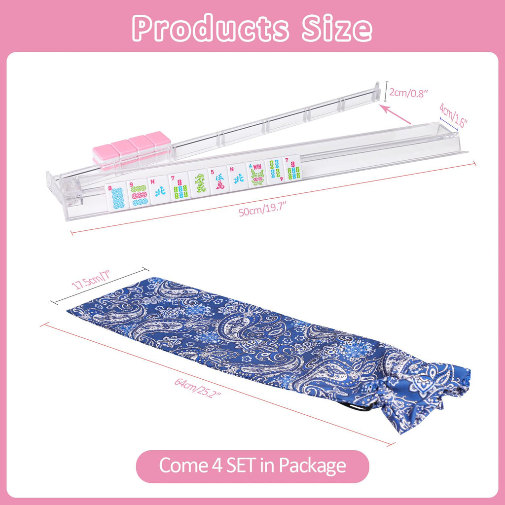 Clear Mahjong Racks with Pushers, 4 Piece Set J60379