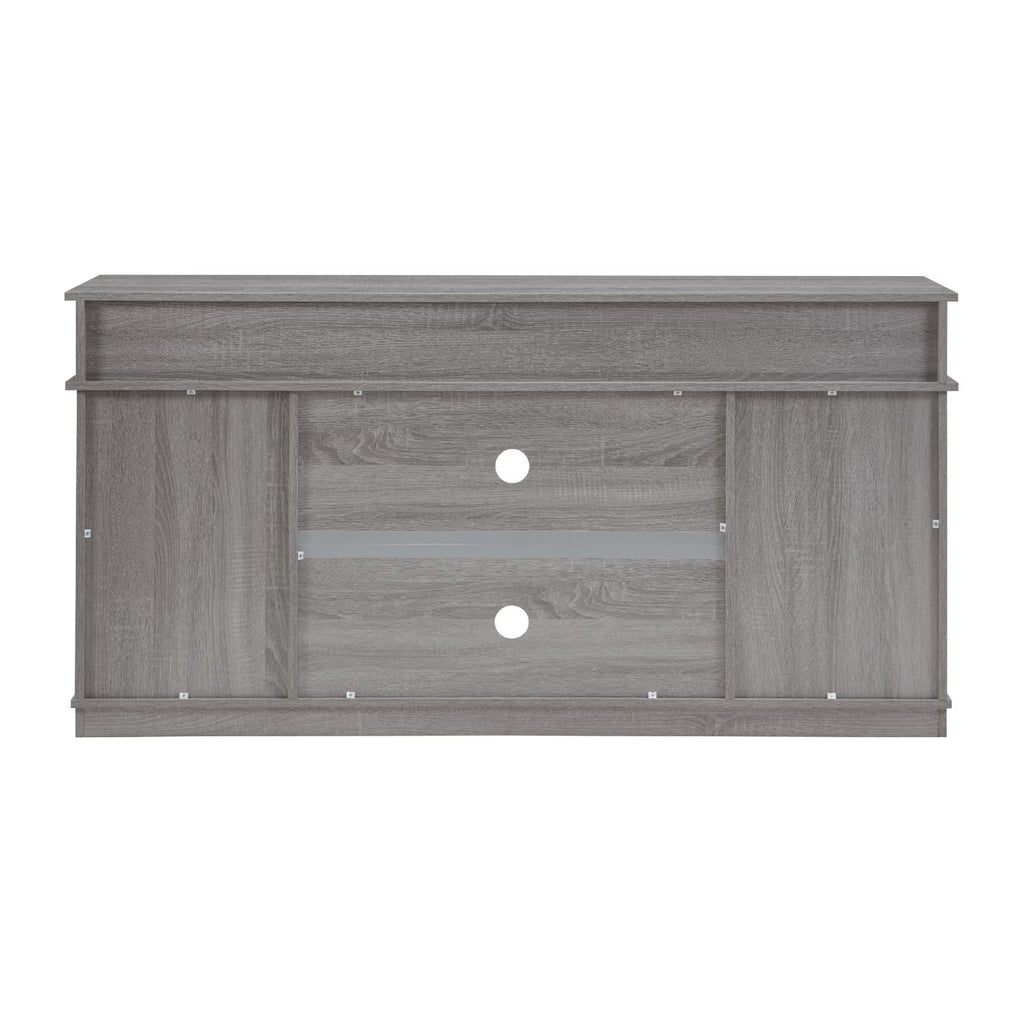 58" Grey Wood TV Stand with Sliding Barn Doors S99955