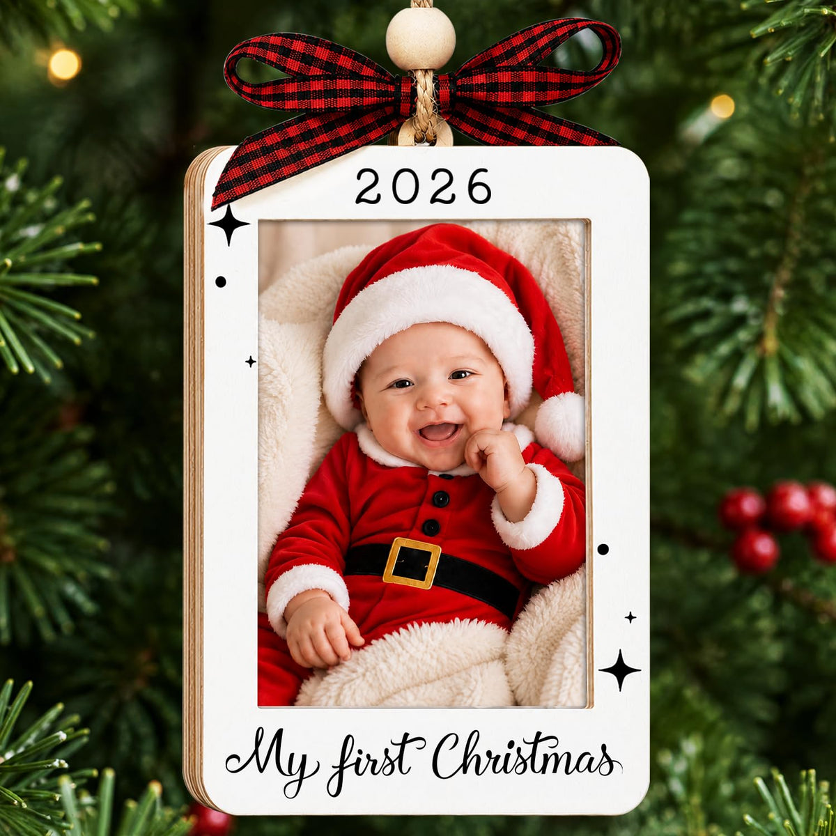 Baby's First Christmas Ornament 2026 Picture Frame Q464