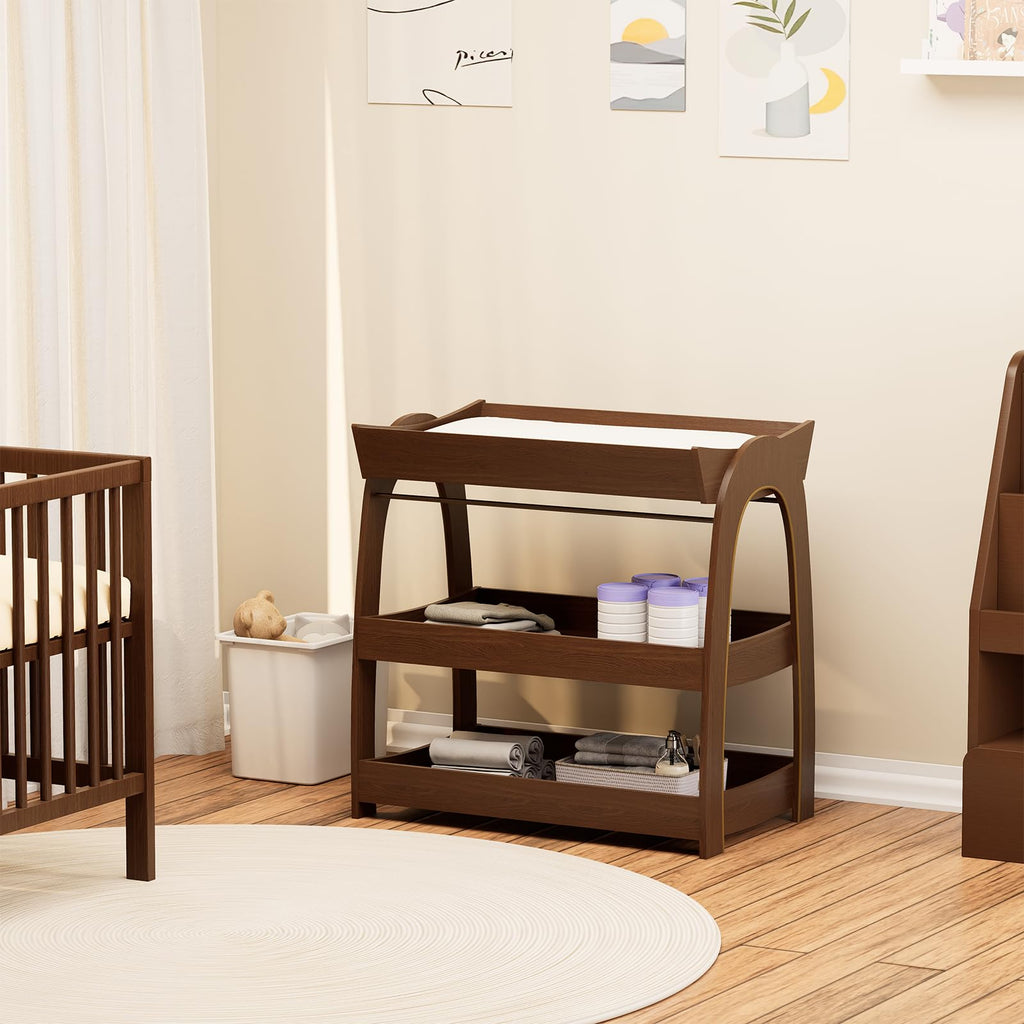 Wood 2-Tier Baby Changing Table A1609