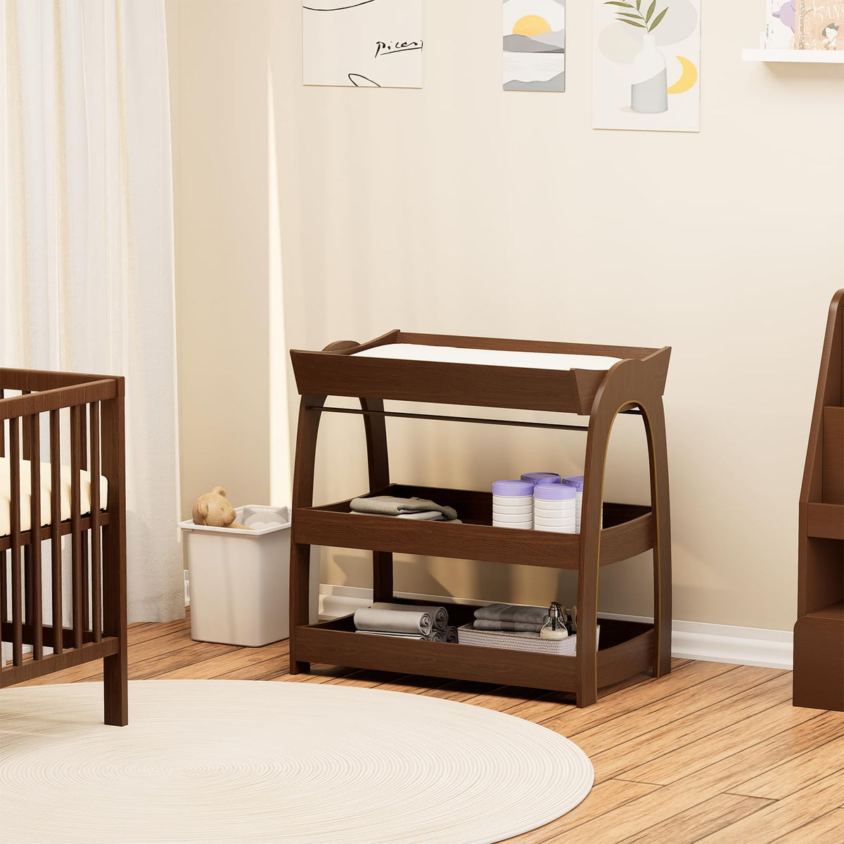 Wood 2-Tier Baby Changing Table A1609