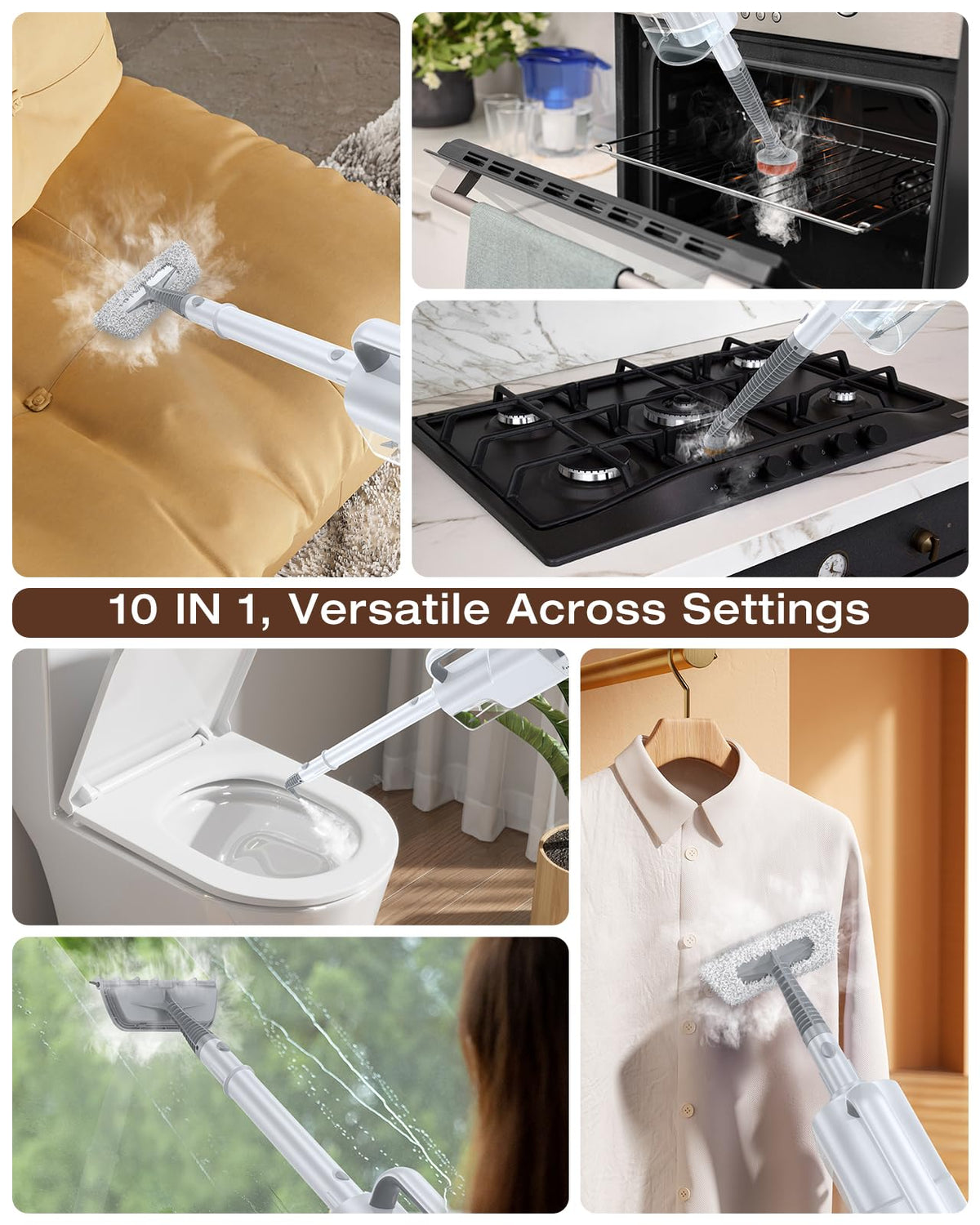 10-in-1 Detachable Handheld Steam Mop H960