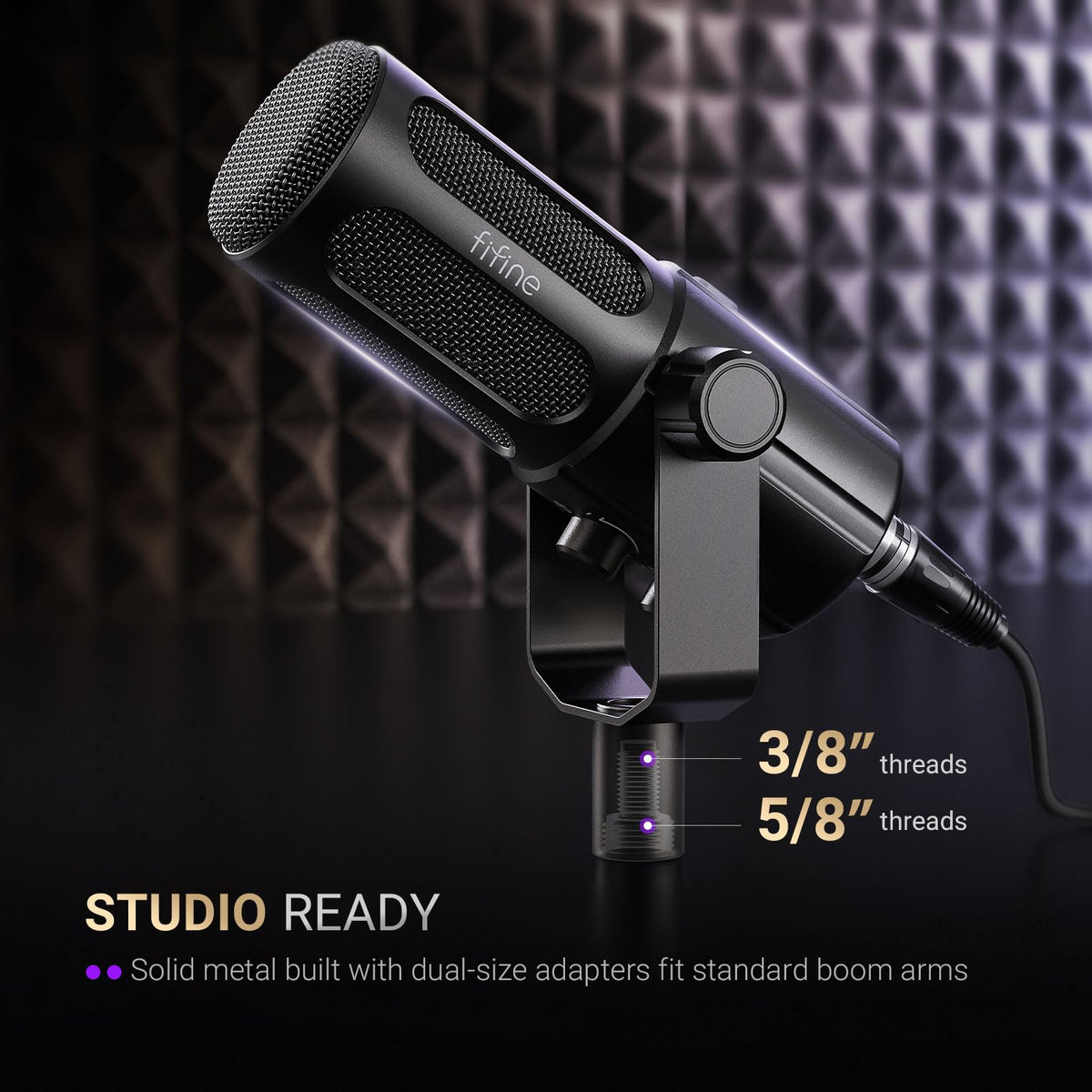 Dynamic Microphone with Boom Arm Kit, XLR/USB Podcast Mic and Stand Bundle with Mute Button A86236