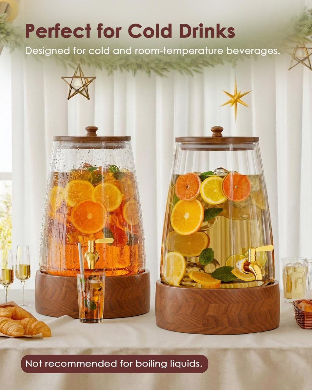 2 Gallon Glass Drink Dispenser with Spigot G83786