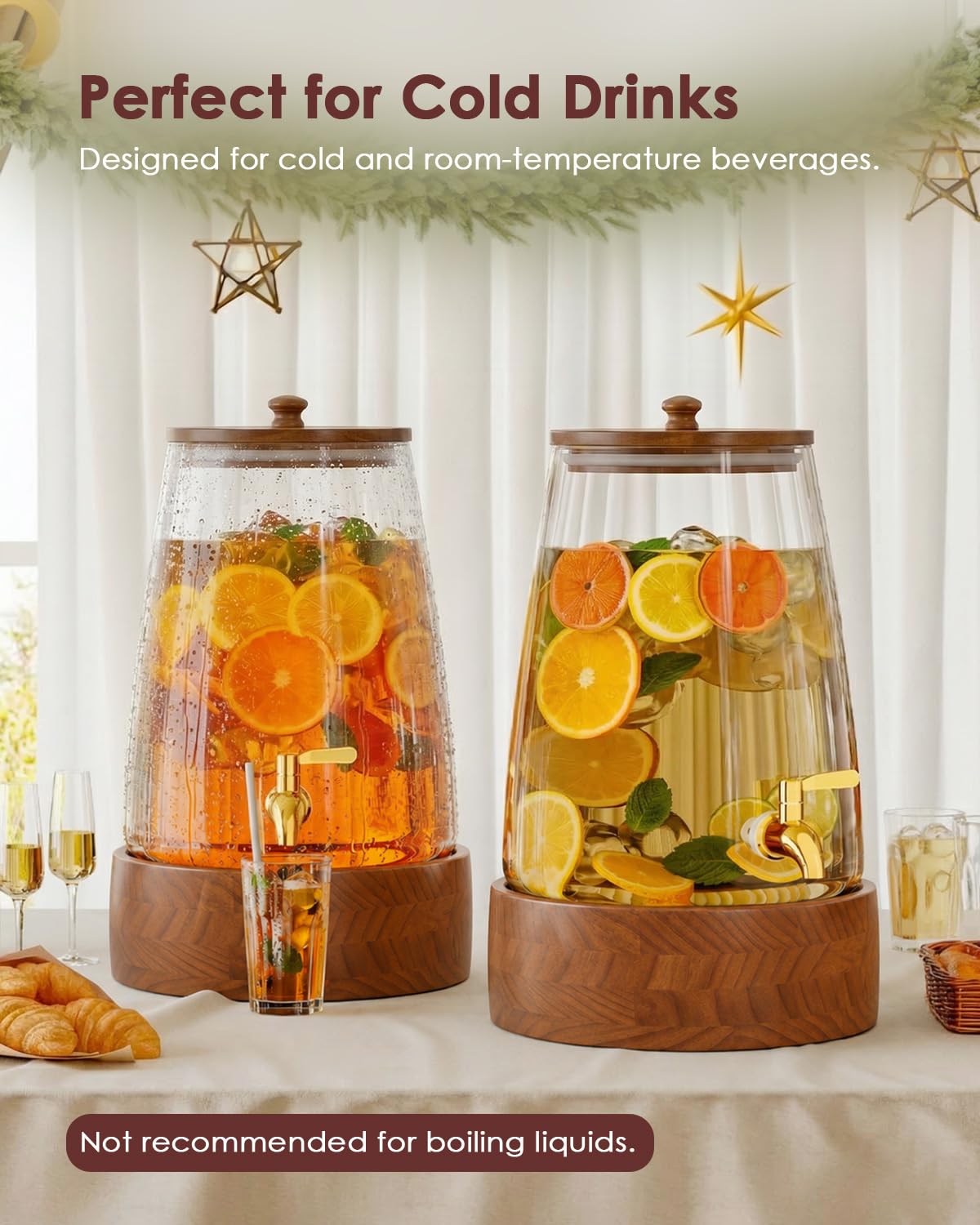 2 Gallon Glass Drink Dispenser with Spigot G83786