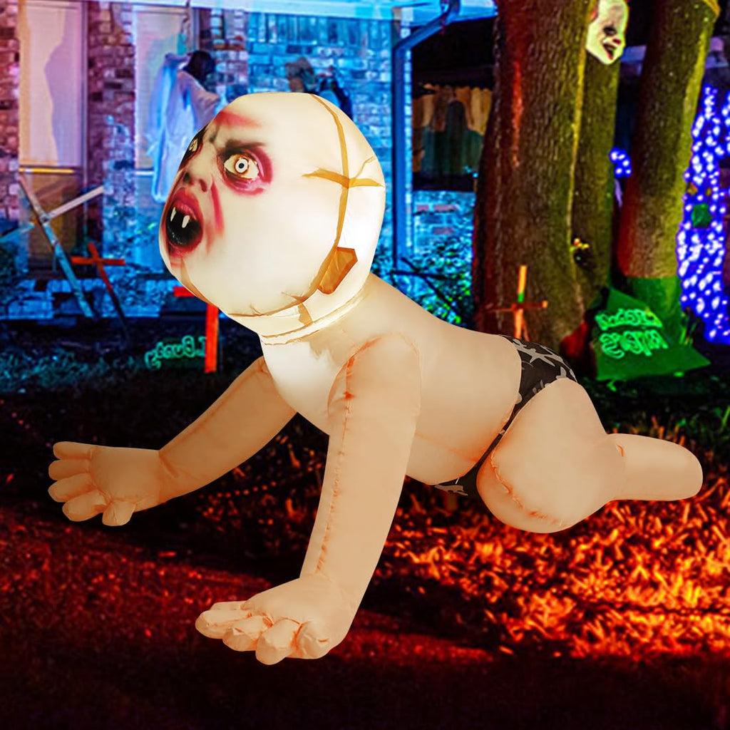 4 FT Inflatable Zombie with Built-in LEDs Z689661