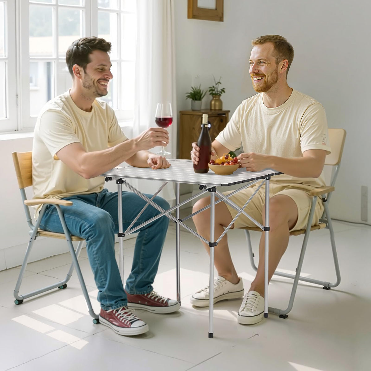 Folding Camping Table 28 inch Silver P540044