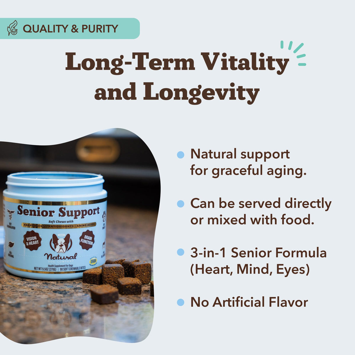 Senior Dog Supplements Vitamins Chew 90 cnt P618424