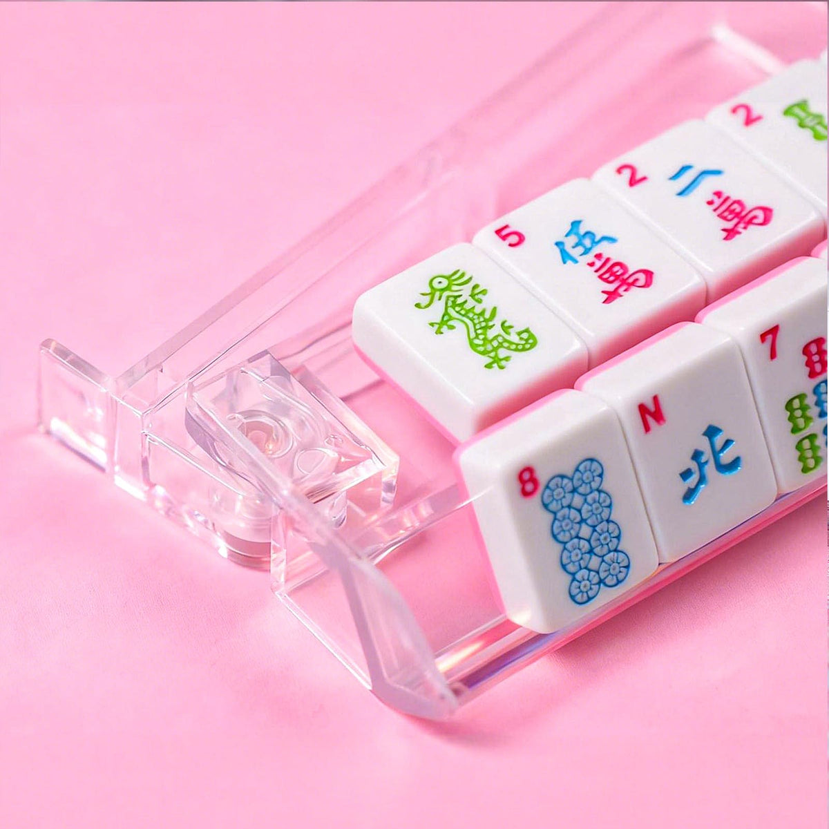 Clear Mahjong Racks with Pushers, 4 Piece Set J60379