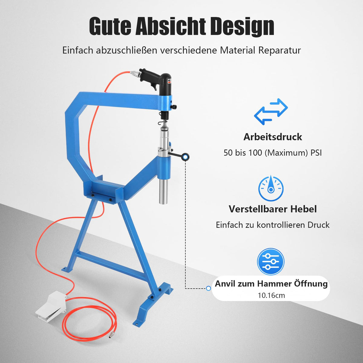 Pneumatic Planishing Hammer with Pedal and Stand W709