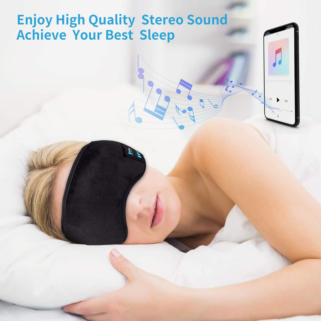 Bluetooth Sleep Headphones Eye Mask with Built-in Speakers Microphone R2129