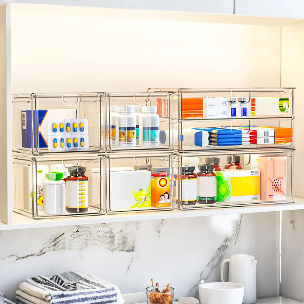 Acrylic Stackable Storage Drawers 6-Pack C22392