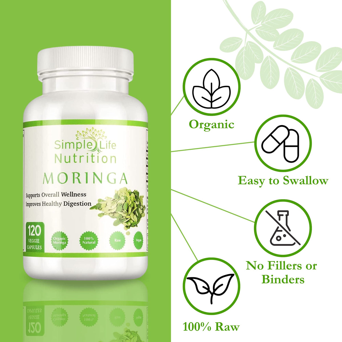 Organic Moringa Powder Capsules E63219