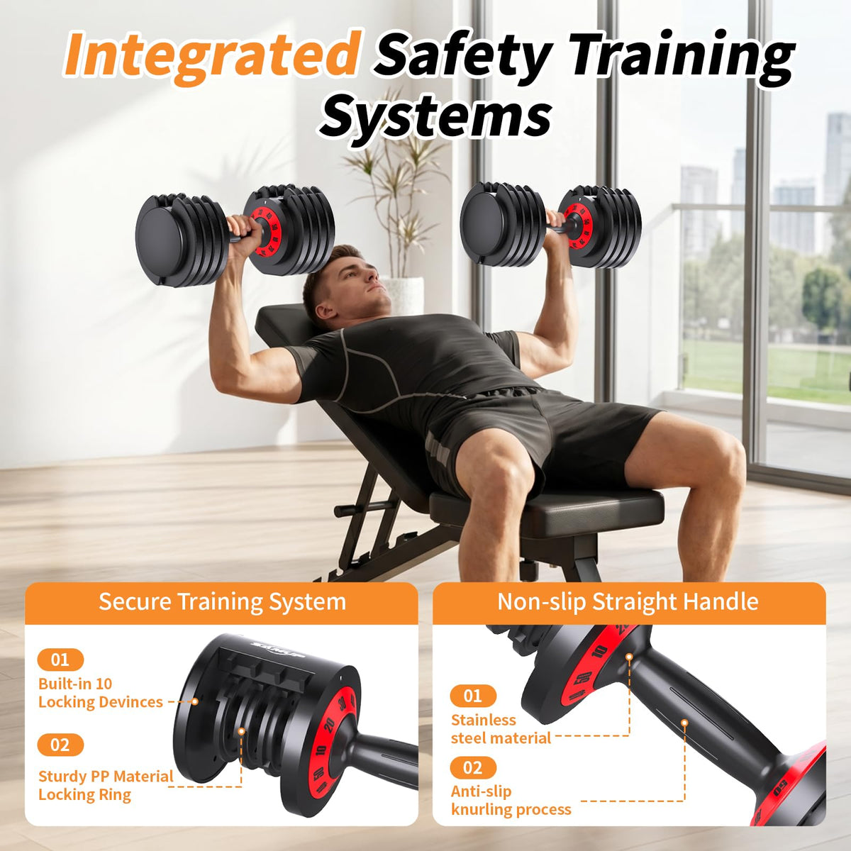 Adjustable Dumbbell Set of 2 with Storage Box K2181