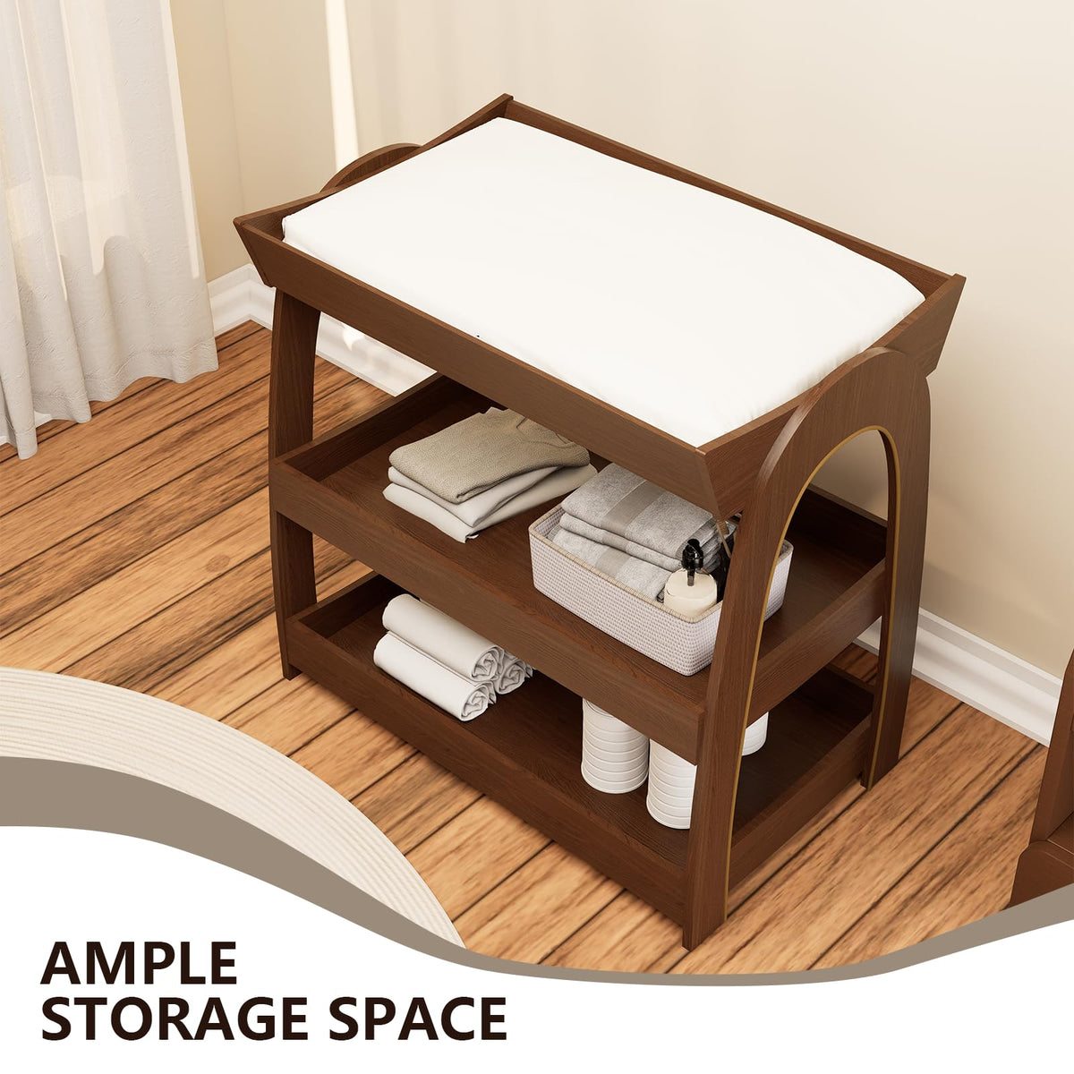 Wood 2-Tier Baby Changing Table A1609
