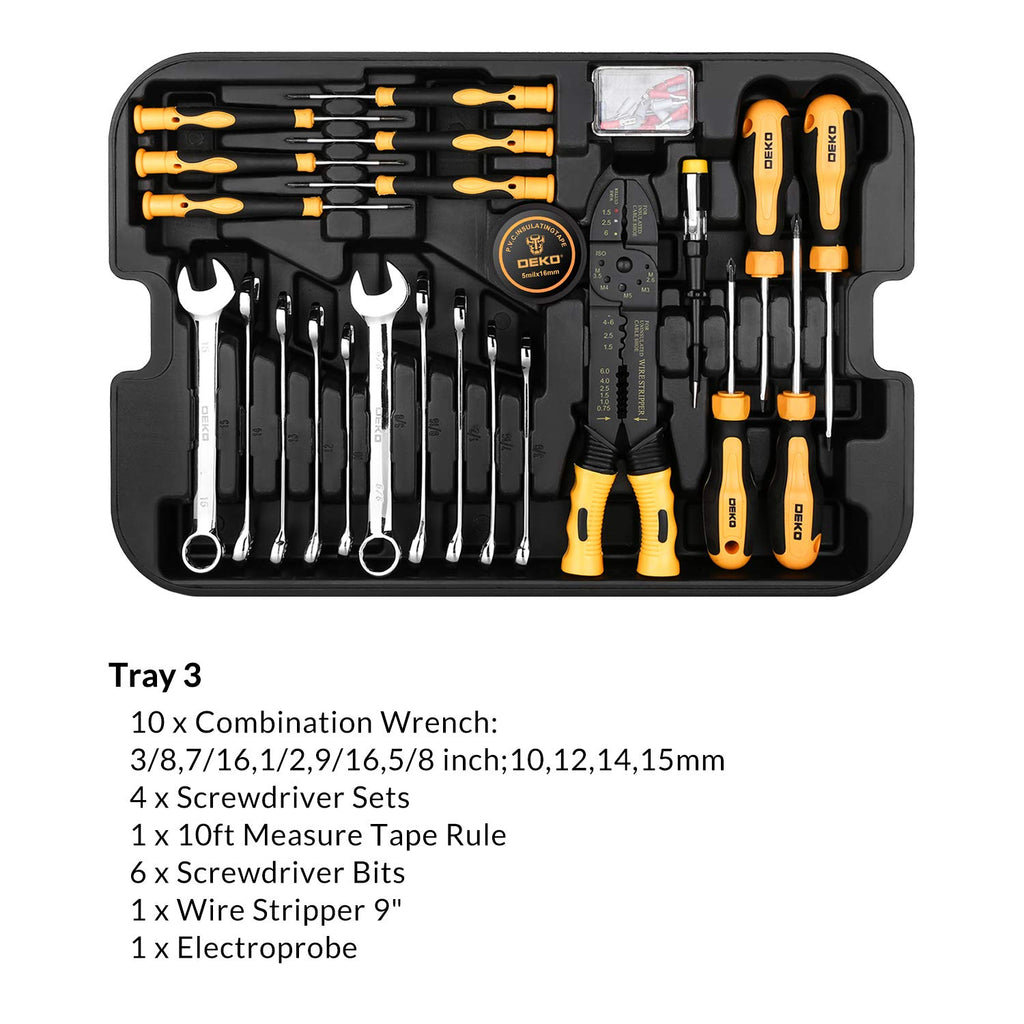 258 Piece Rolling Tool Box Socket Wrench Hand Tool Set L7666