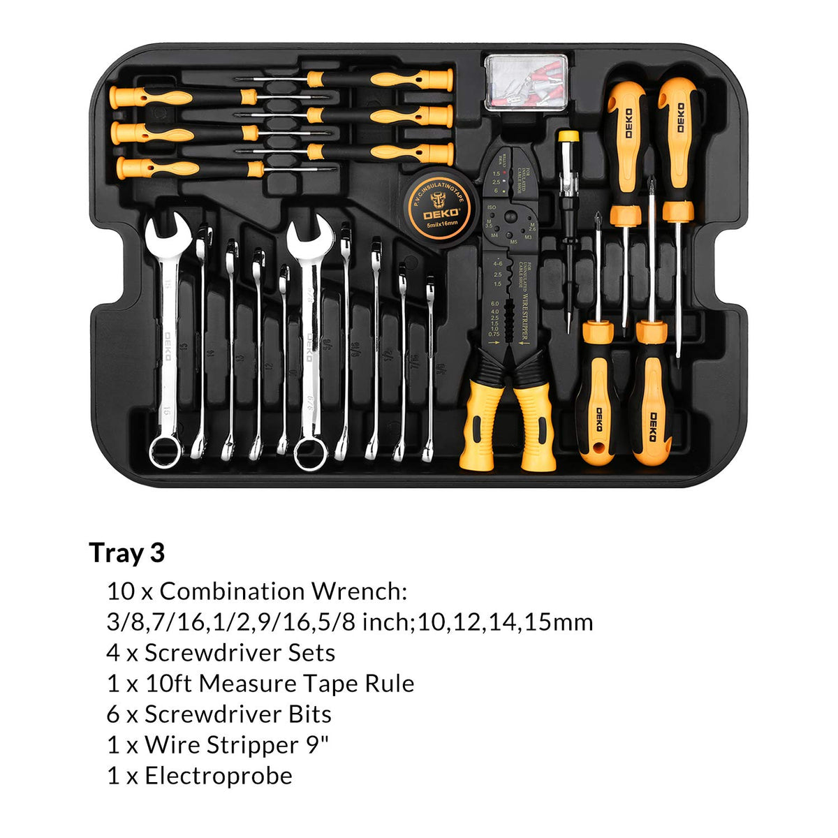 258 Piece Rolling Tool Box Socket Wrench Hand Tool Set L7666