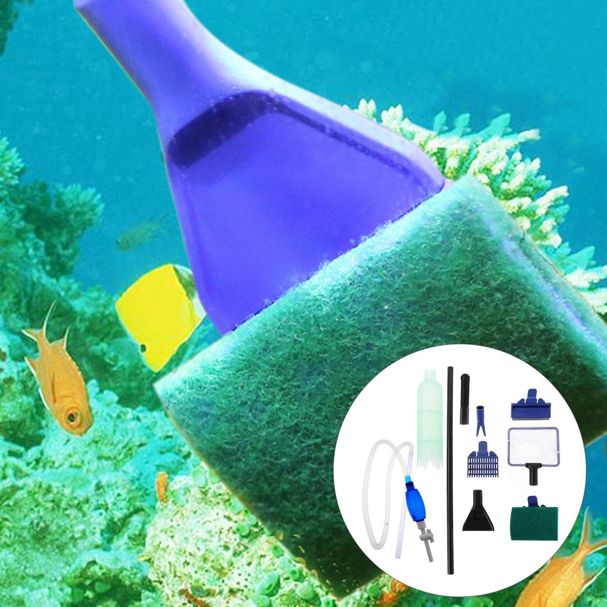 Aquarium Cleaning Tool Set with Hose and Airbag P990