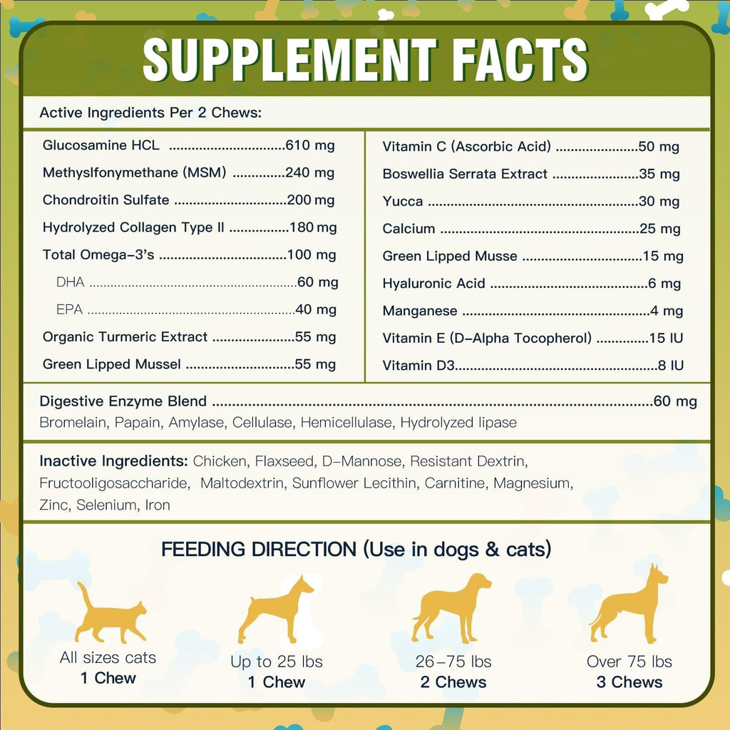 Glucosamine for Dogs Chicken Flavor 120 Freeze-Dried Chews N456649