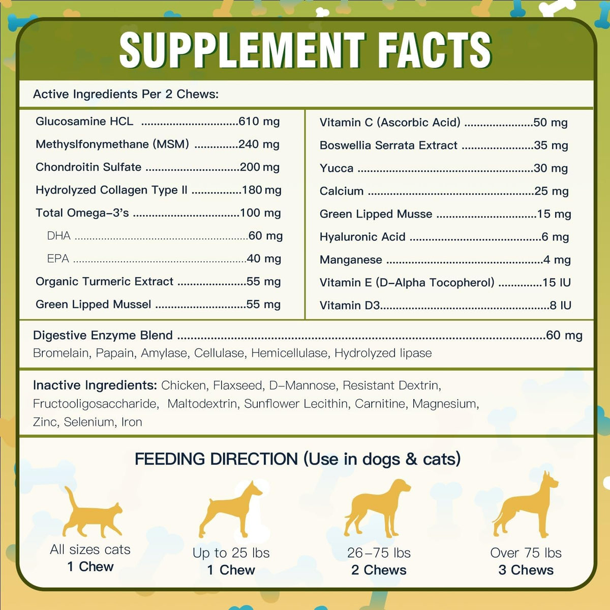 Glucosamine for Dogs Chicken Flavor 120 Freeze-Dried Chews N456649