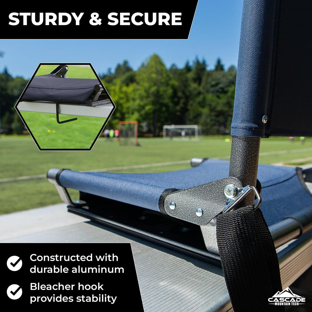 Portable Folding Steel Stadium Seats for Bleachers, Black K538