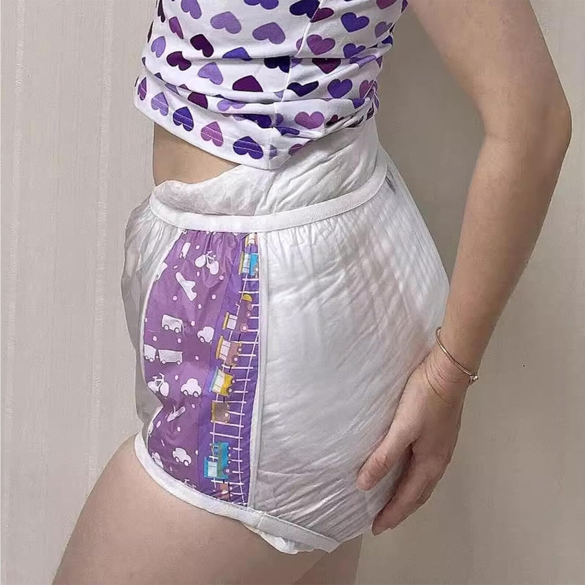 Adult Plastic Diaper Cover Waterproof Pull-On Incontinence Pants V965