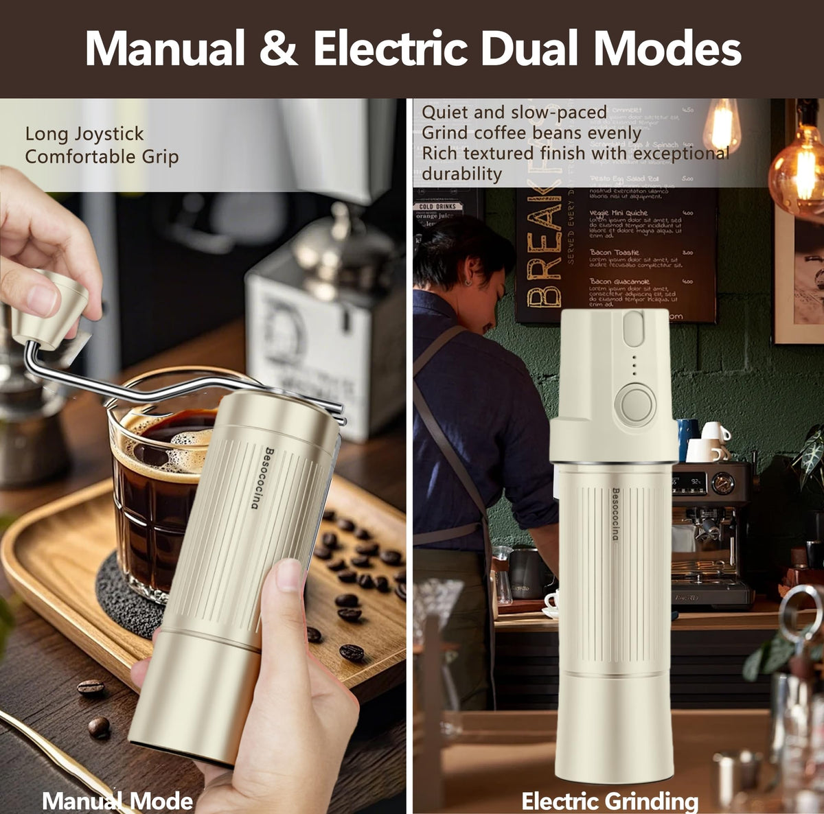 Manual & Electric Burr Coffee Grinder G25482