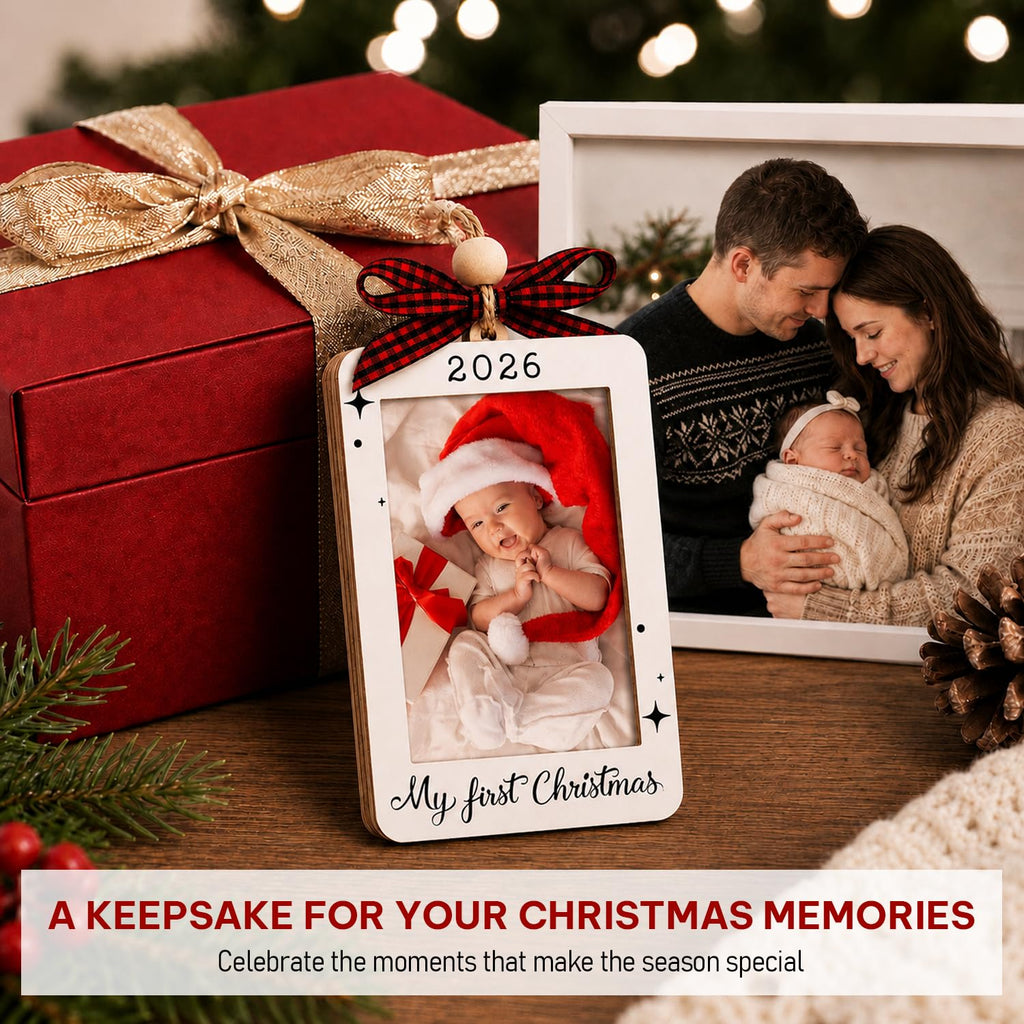 Baby's First Christmas Ornament 2026 Picture Frame Q464