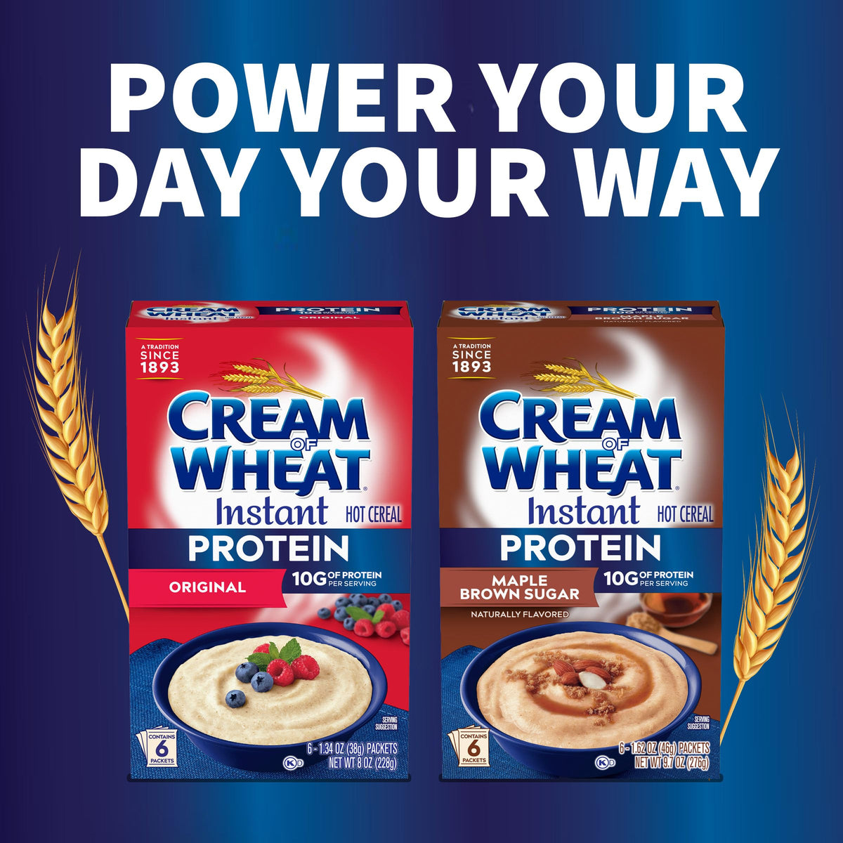 Instant High Protein Hot Cereal, Maple Brown Sugar, 12 Packets Z7922