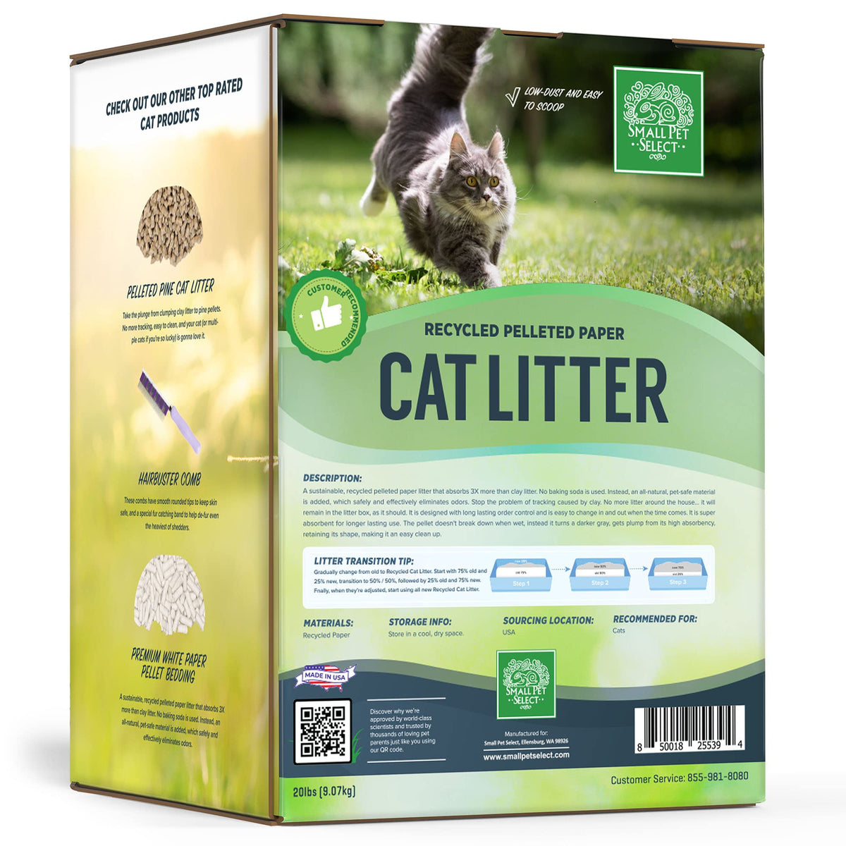 Recycled Paper Cat Litter, Non-Clumping, 20 lb A53901