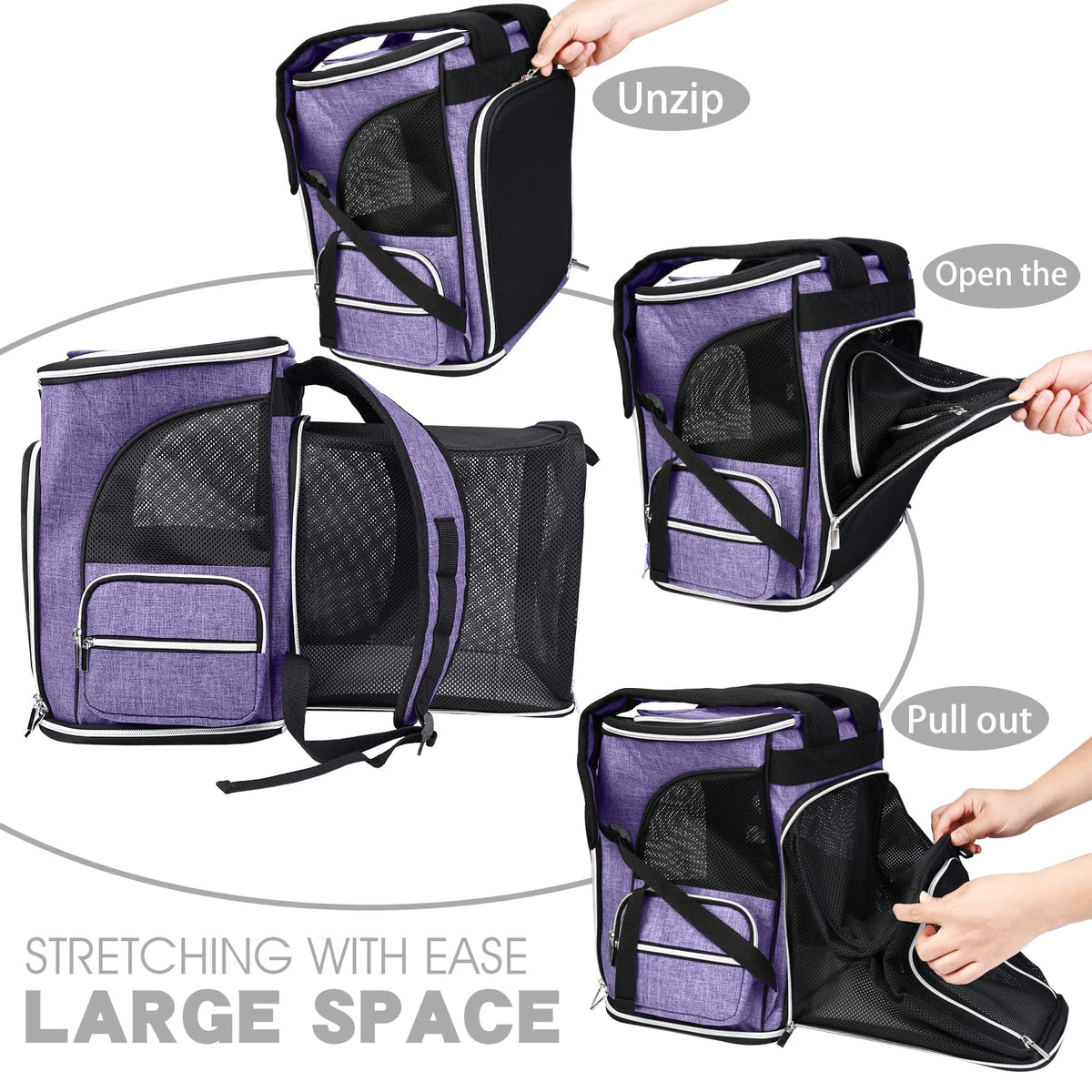 Expandable Ventilated Pet Carrier Backpack T64121