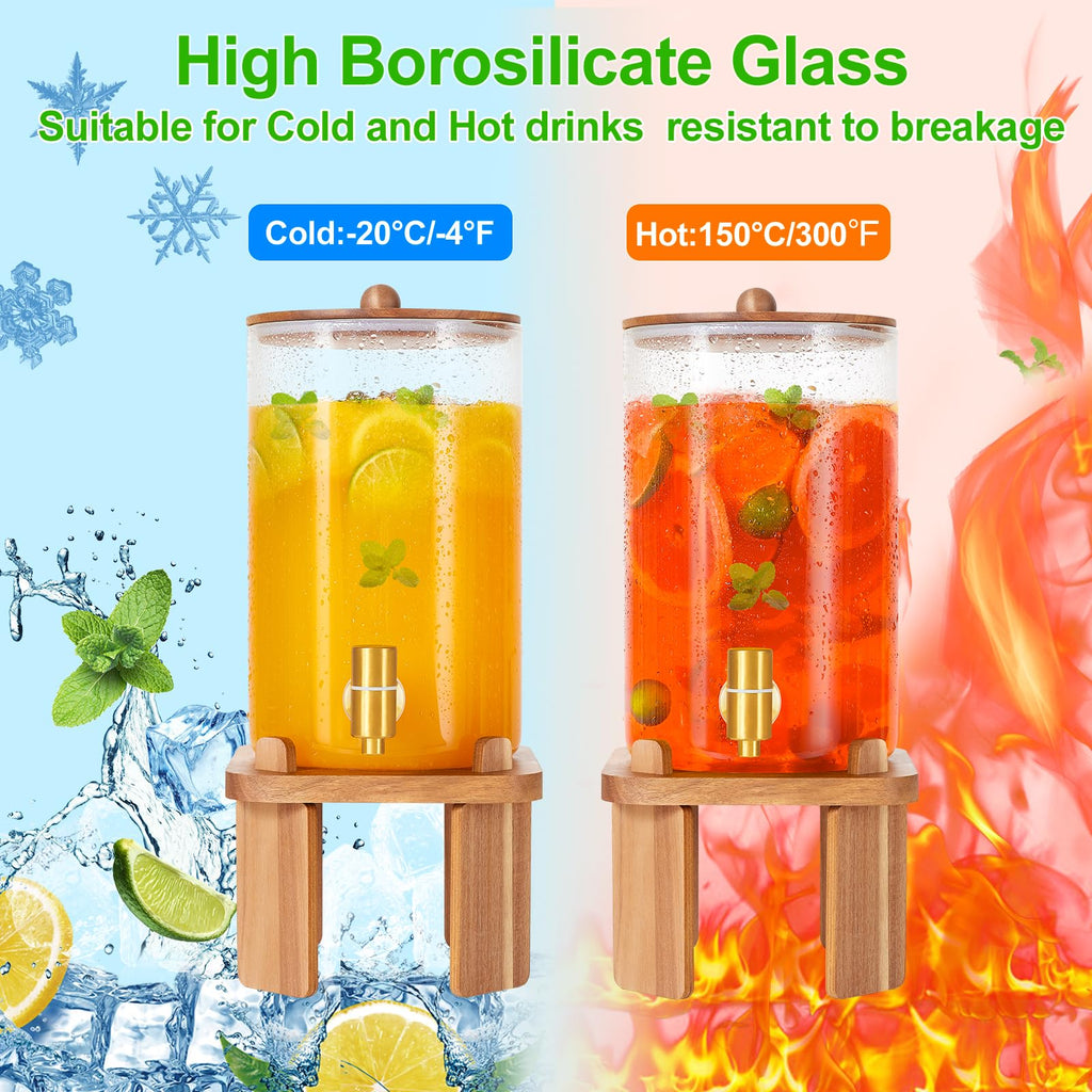 Glass Drink Dispenser with Stand N3911