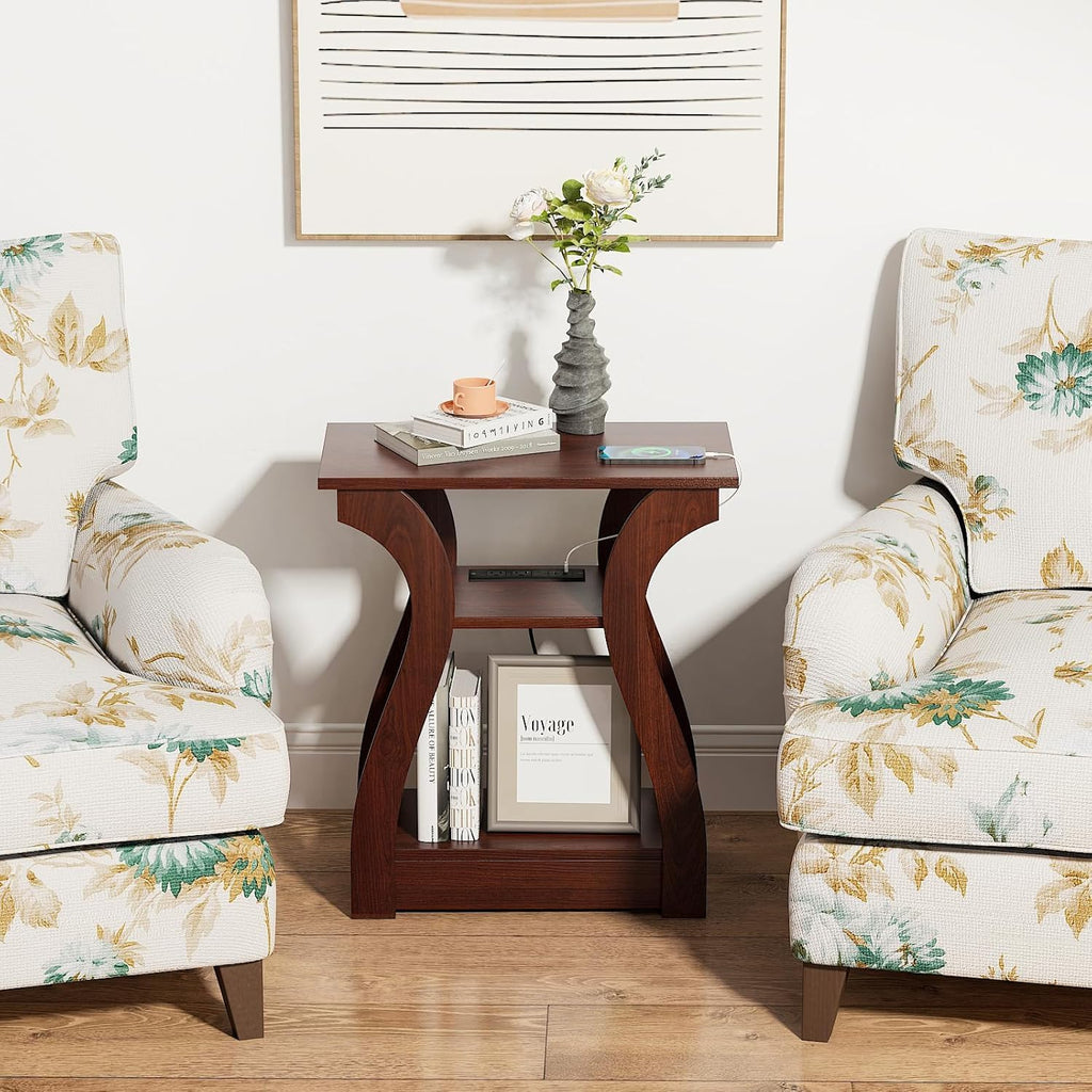 3 Tier End Table with Charging Station X572275