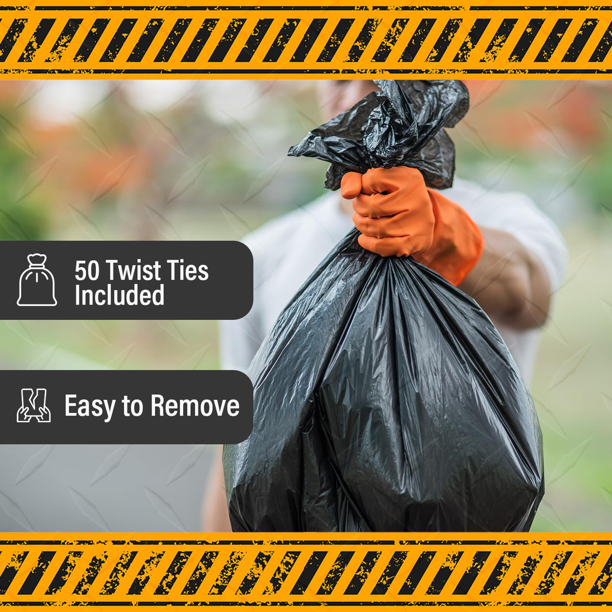 55 Gallon Heavy Duty 3 Mil Black Trash Bags 50 Ct Y67694