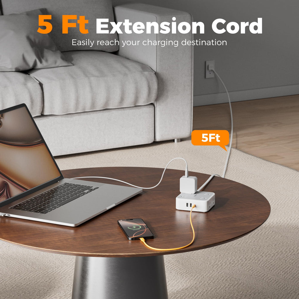 Grey 5 Ft Surge Protector Power Strip P4987
